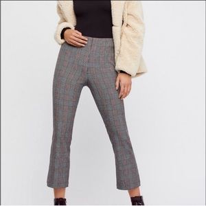 Free People Plaid Kick Cropped Pants